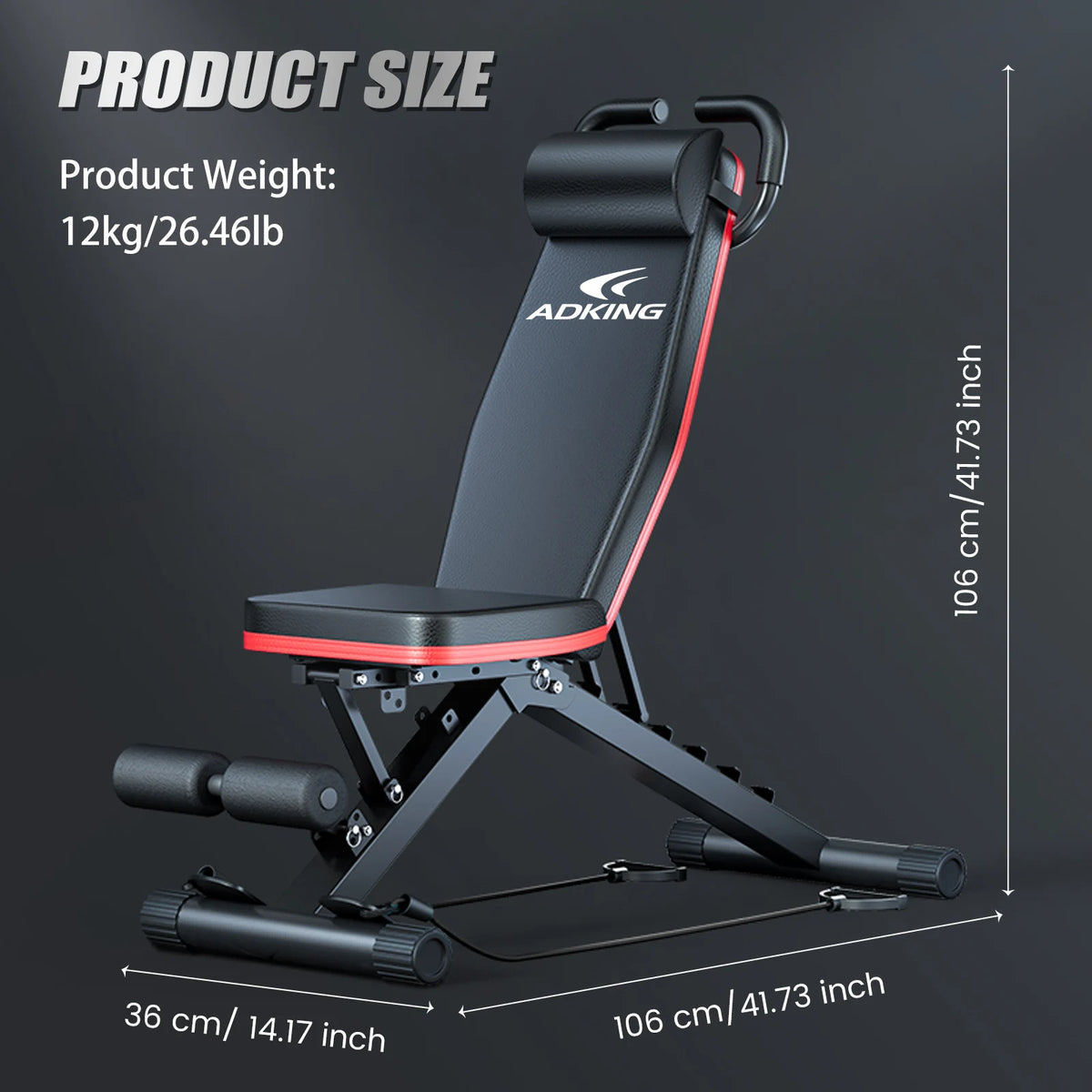 Foldable Adjustable Weight Bench For Home Gym Strength Training