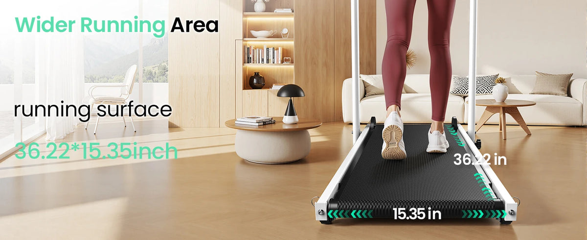 AKLUER Manual Treadmill With Dual Flywheel And LCD Monitor