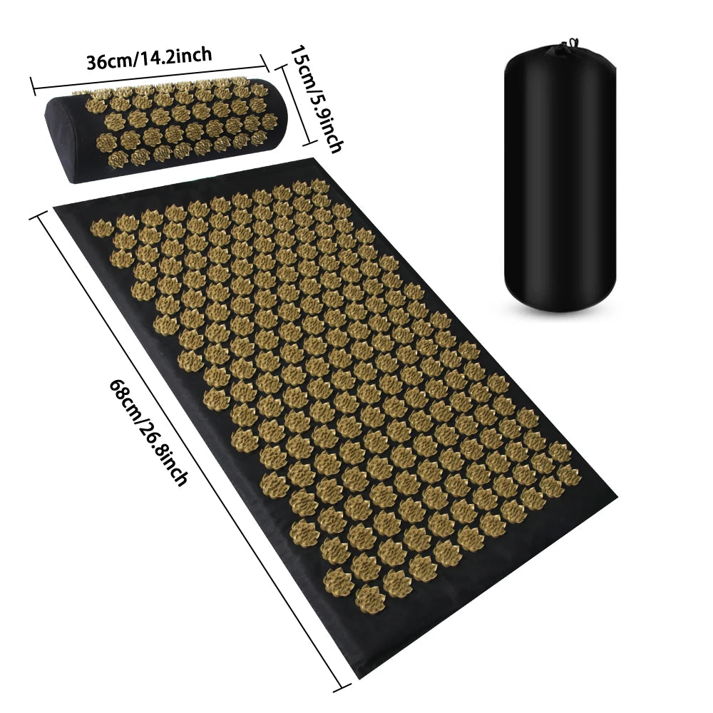 MARFLY Shiatsu Acupressure Mat With Spiked Kuznetsov Applicator Therapy Massager