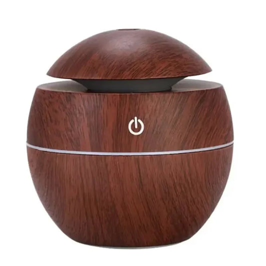 HOMEFISH Mini Wood Grain Spherical Desktop Humidifier Purifier Aromatherapy