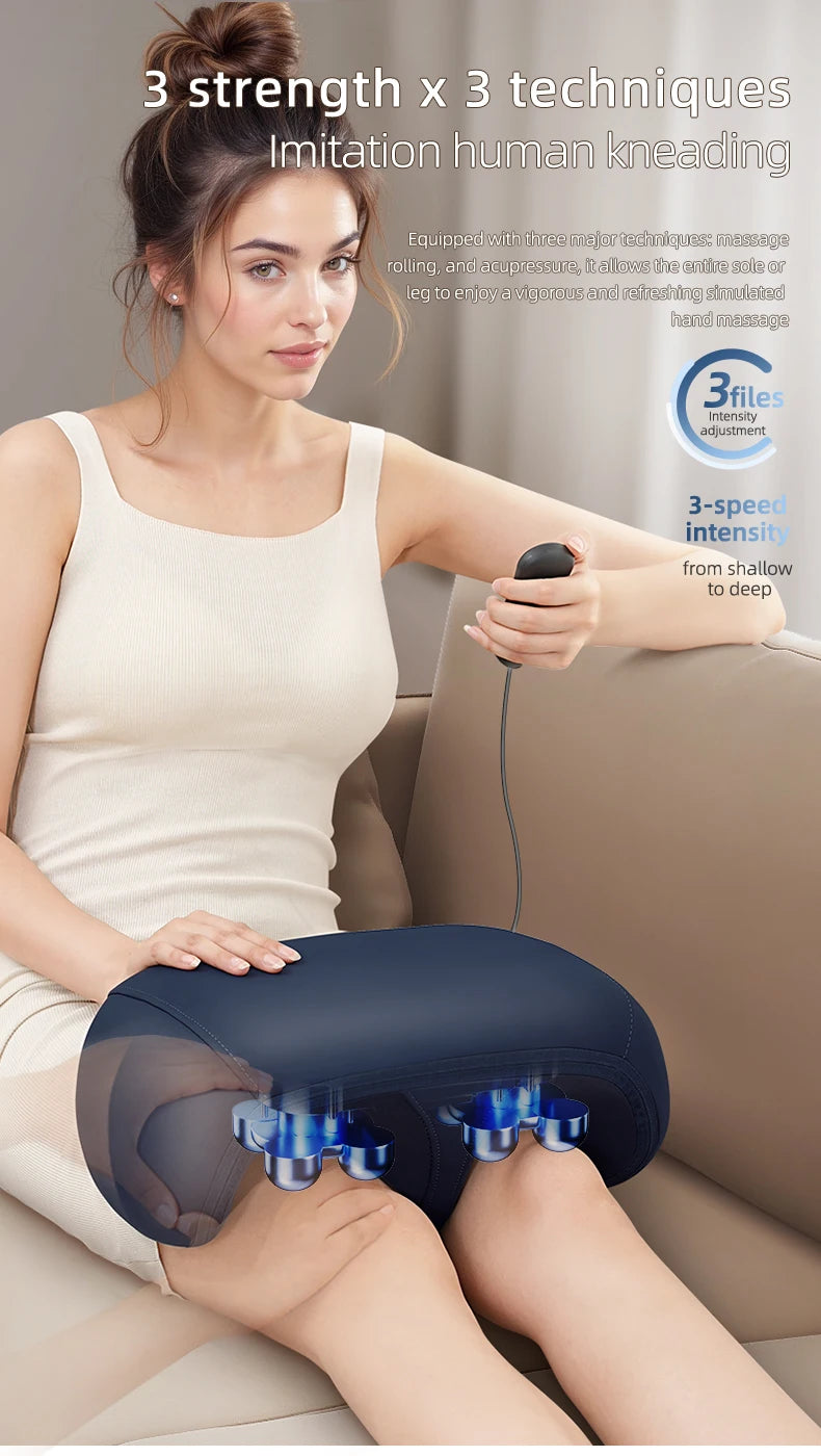 Leercon Extra Big Electric Foot Massager Hot Compress Shiatsu Kneading Leg Roller Kneading Calf Deep Relieve Fatigue Relaxation Muscle