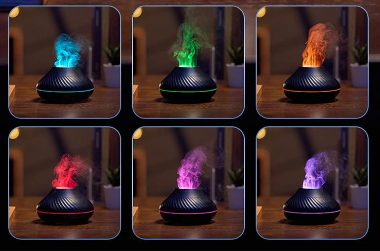 Kinscoter Volcanic Aroma Diffuser USB Humidifier With Night Light