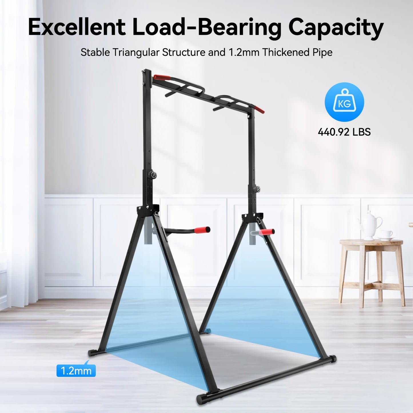 Adjustable Pull Up Bar 200kg Foldable Parallel Bars
