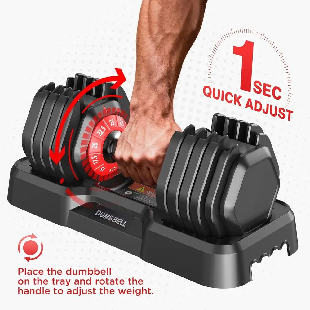 Adjustable Dumbbells Set with Non Slip Grip for Home Gym