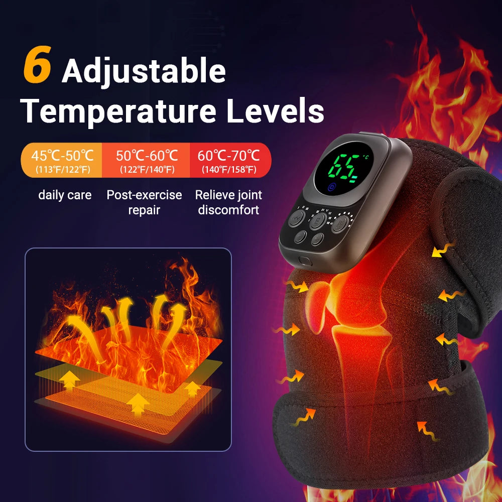 Hailicare ElectricHeatingTherapy ShoulderKneeMassagerBrace WithAppConnect LEDDetachableController ForArthritisPainRelief