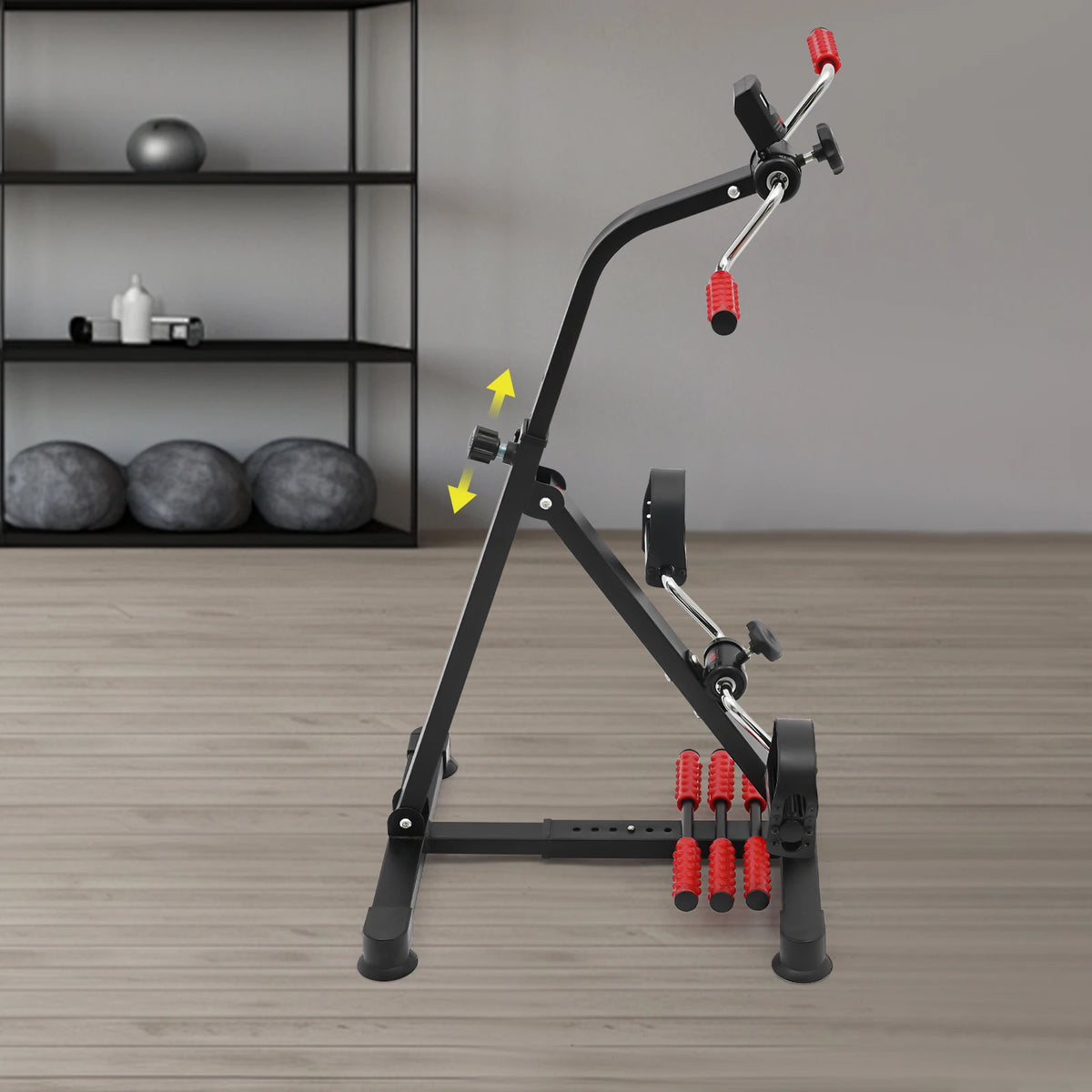 Step Machine, Pedal Exerciser Bike, Fitness Bike, Black Stationary Exercise Cycle with Monitor Pedals, Adjustable Resistance, LCD Display Tracks Time Count Distance Calories, Home Gym Cardio Trainer for Muscle Strengthening a