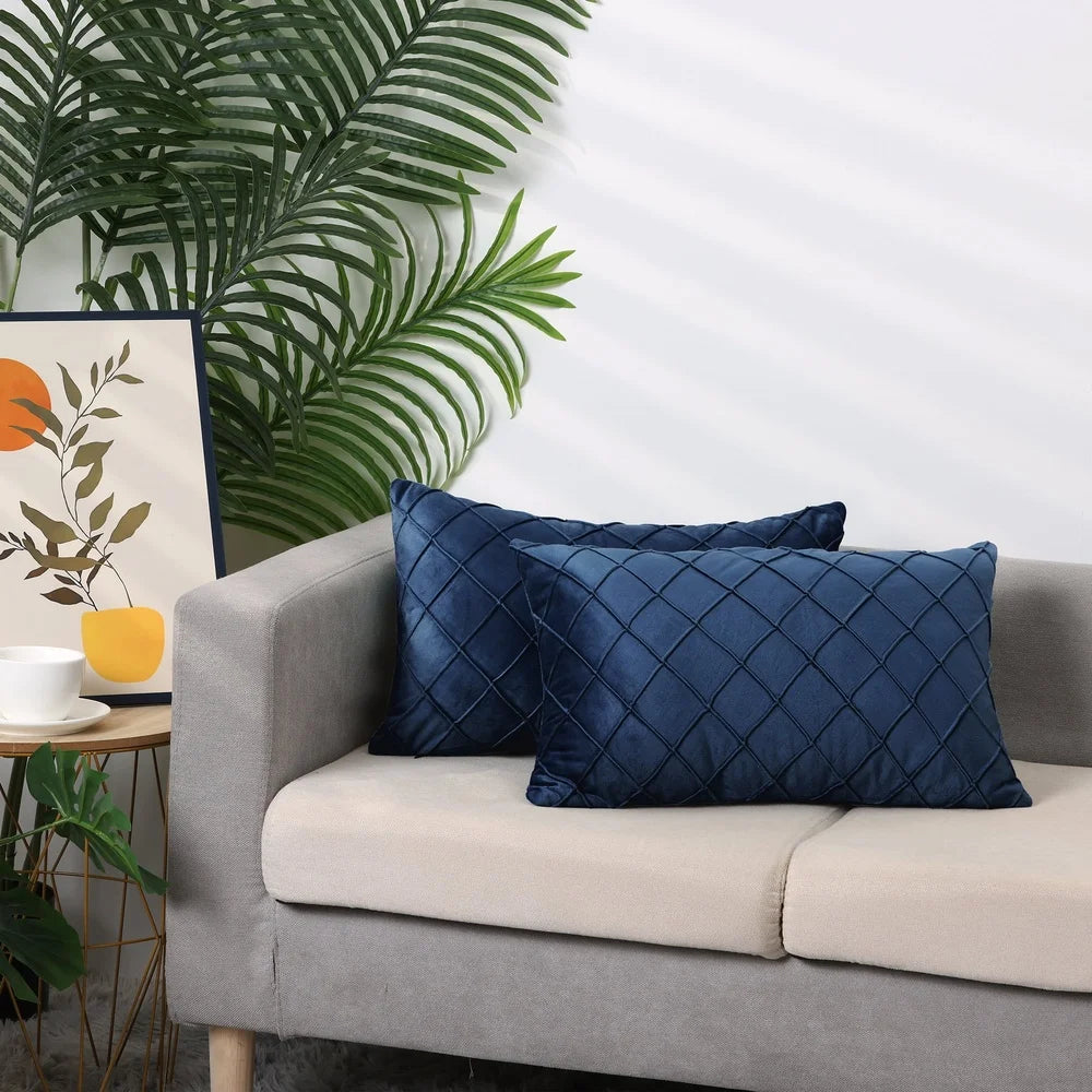 DUTRIEUX Velvet Geometric Decorative Pillow Covers Set TwoPiece MachineWashable Home