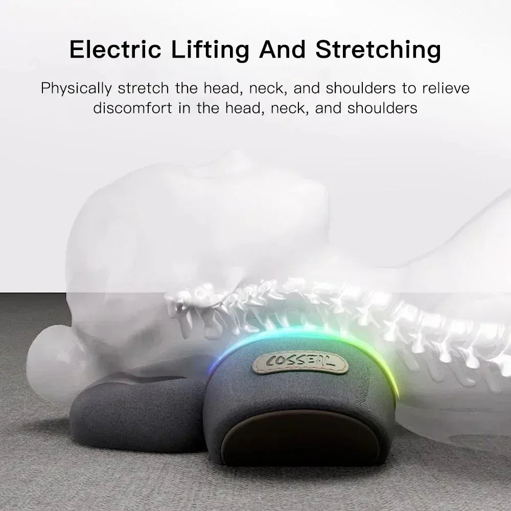 Okayso Electric Neck Massager With Heat And Traction Pillow