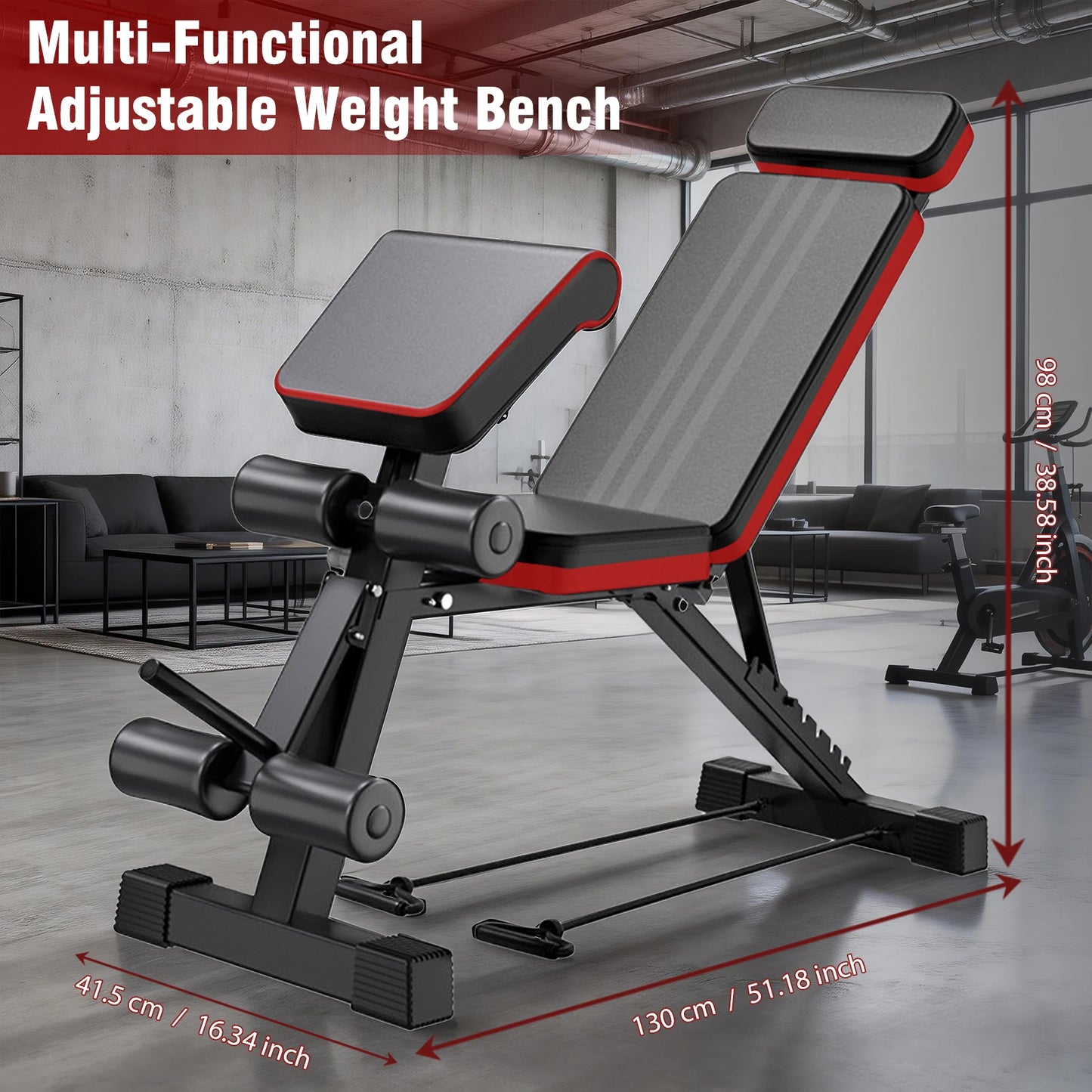 7 Level Foldable Weight Bench With Leg Extension Incline
