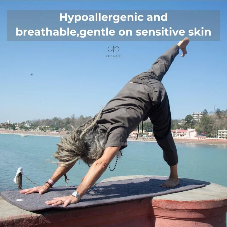 Hign-concerned SustainableOrganicCotton Khadi Yoga Mat for Home Gym Meditation Wellbeing