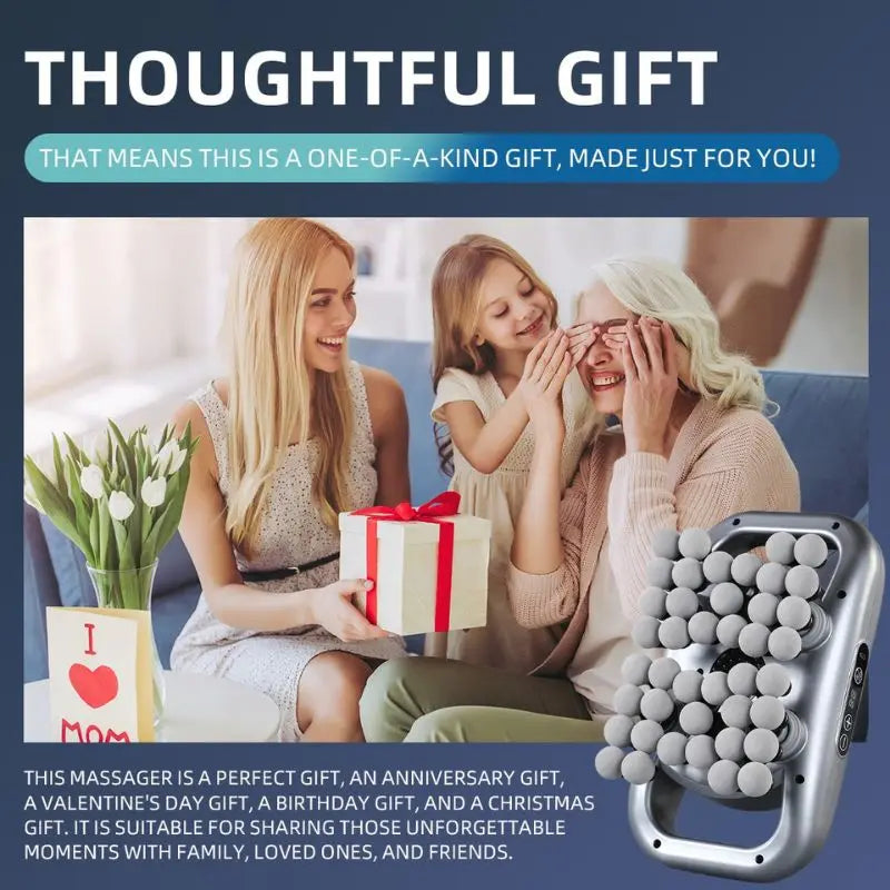 42-Head Muscle Massage Gun With LED Display And 9 Speeds