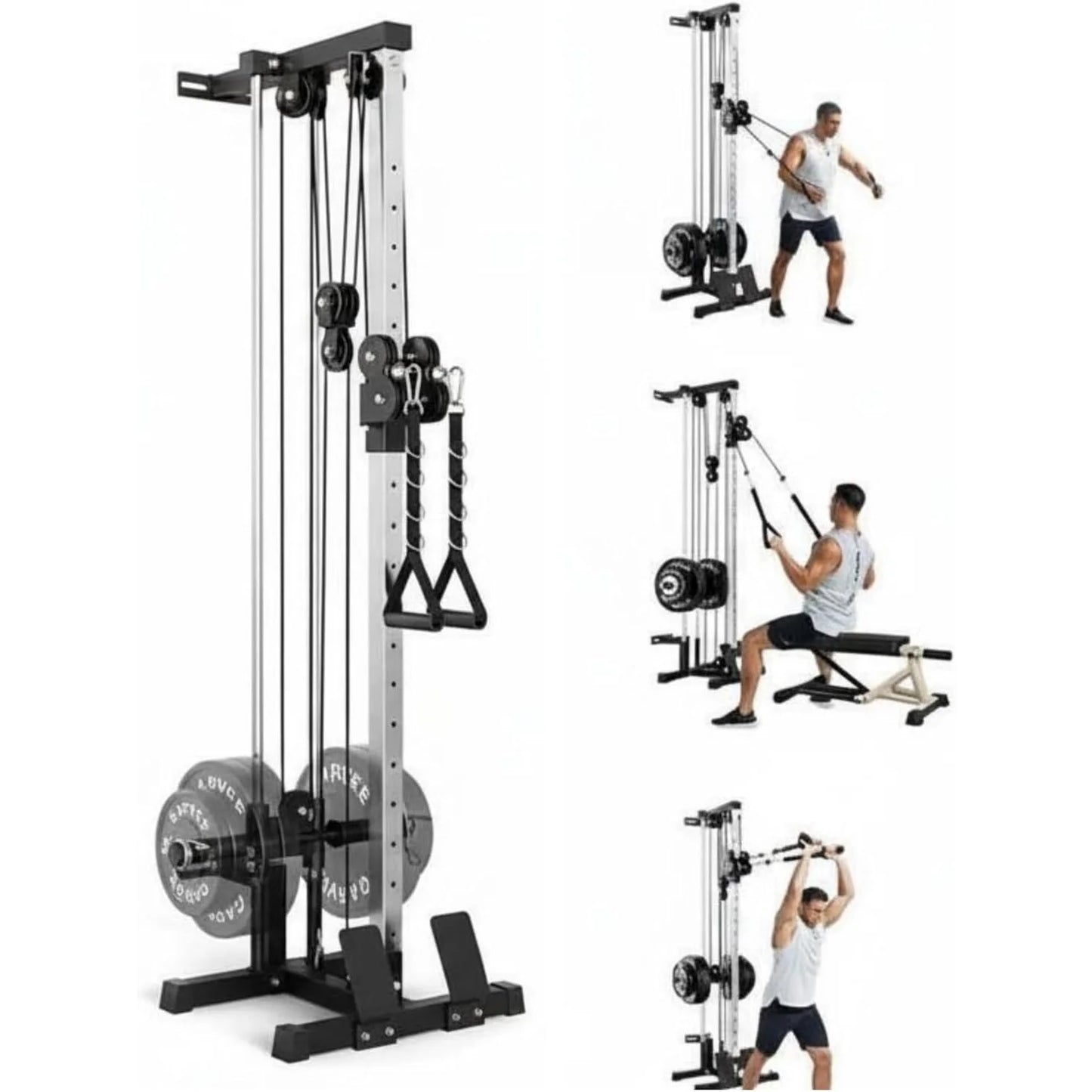 HiMISS Wall Mount Cable Station Dual Pulley Lat Pulldown