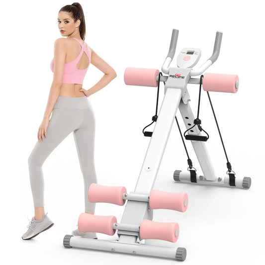 RELIFESPORTS Ab Machine Foldable Core Trainer With Resistance Bands