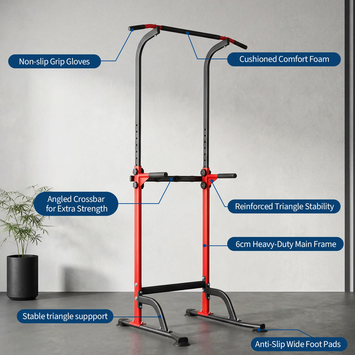 Multifunction Power Tower Pull Up Dip Station For Home Gym