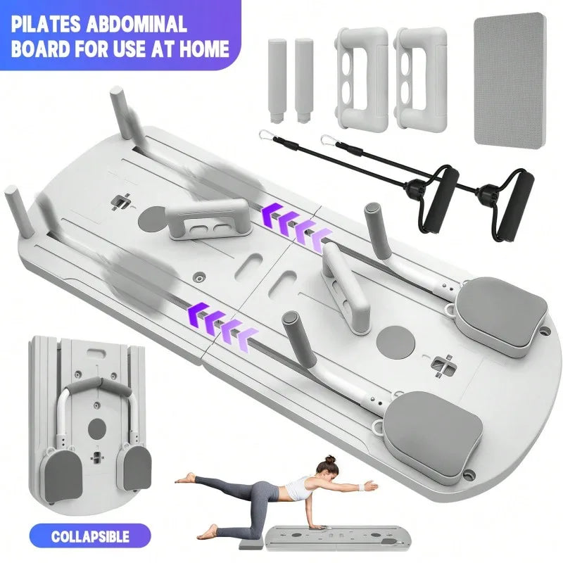 Foldable Pilates Reformer Board Multi Purpose Home Workout Equipment