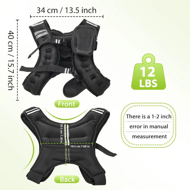 Weight Vest With Reflective Stripe Pocket For Workout Running