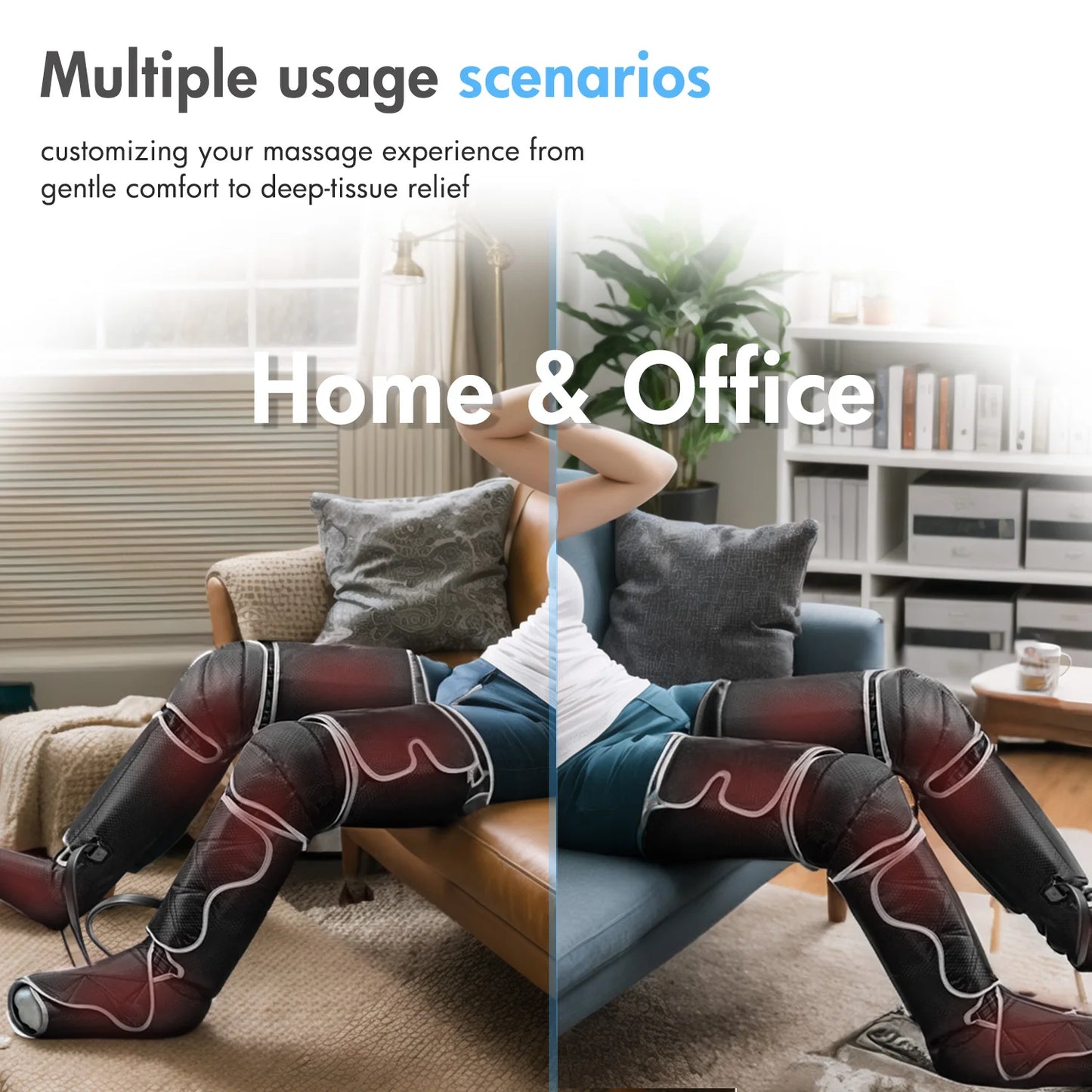 Leg Air Compression Massager With Heat 3 Modes 3 Intensities 2 Temperature Levels