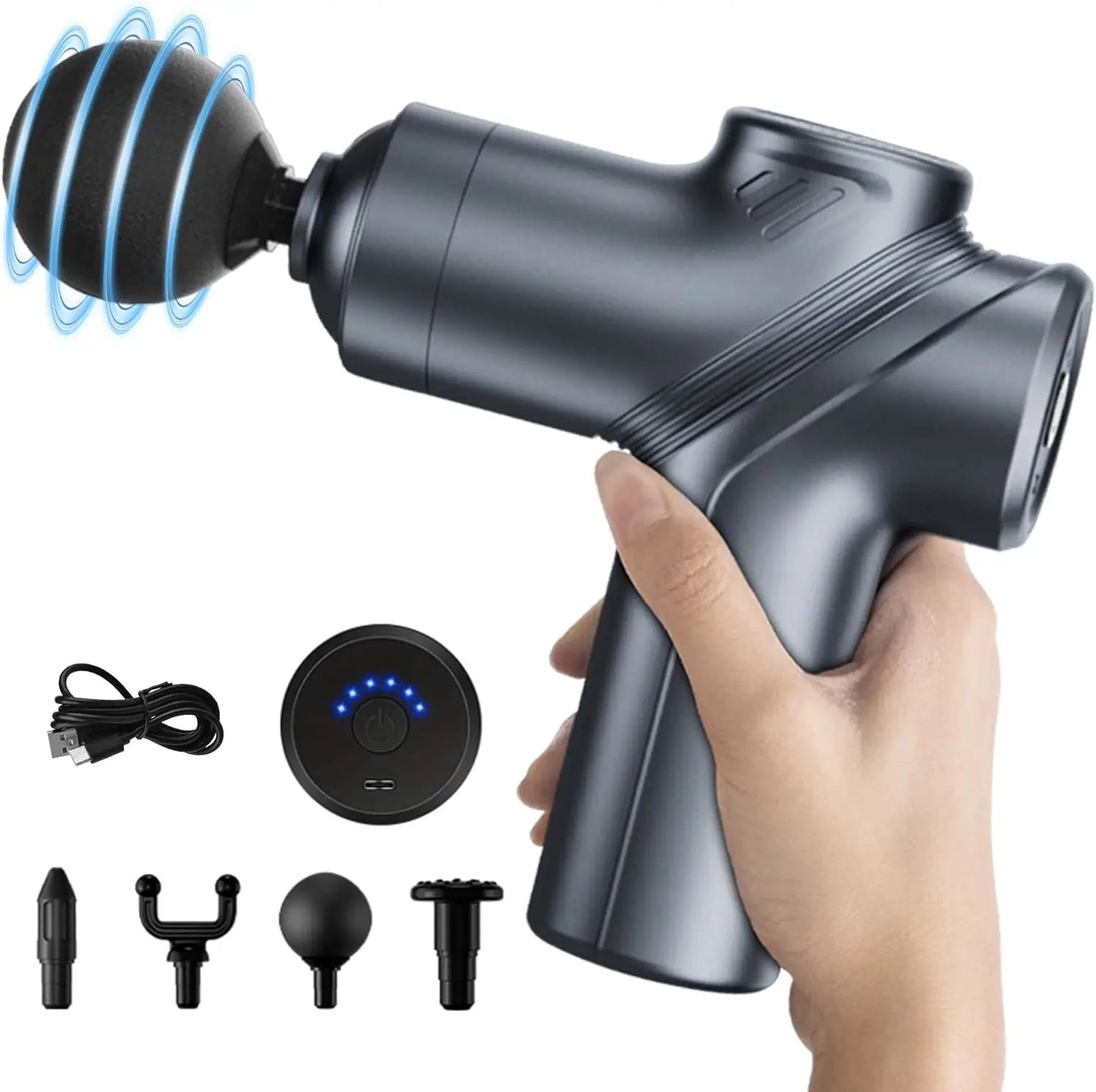 LEERCON Mini Massage Gun Deep Tissue Therapy With 4 Heads