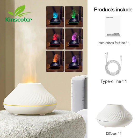 Volcanic Aroma Diffuser Essential Oil Lamp USB Portable Humidifier Night Light