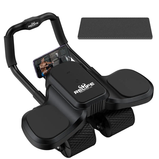 Ab Wheel Roller With Elbow Support And Knee Mat Four-Wheel
