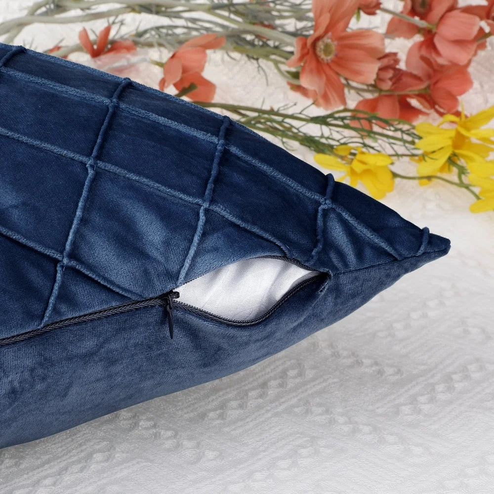 DUTRIEUX Velvet Geometric Decorative Pillow Covers Set TwoPiece MachineWashable Home