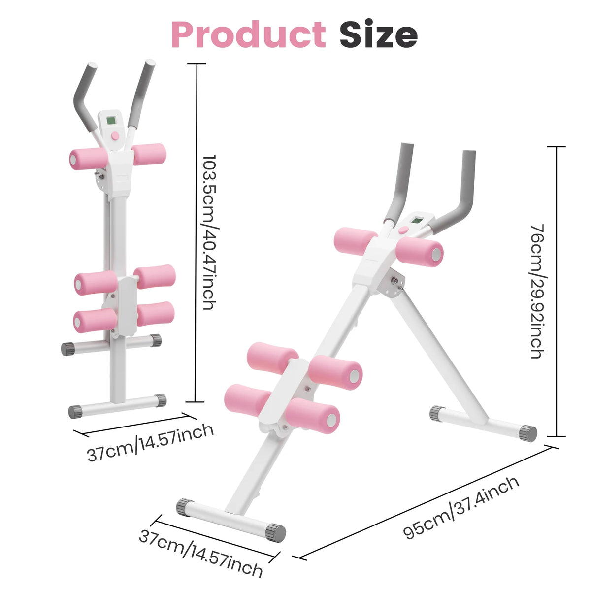 Foldable Abdominal Trainer Core Workout Machine With Knee Support