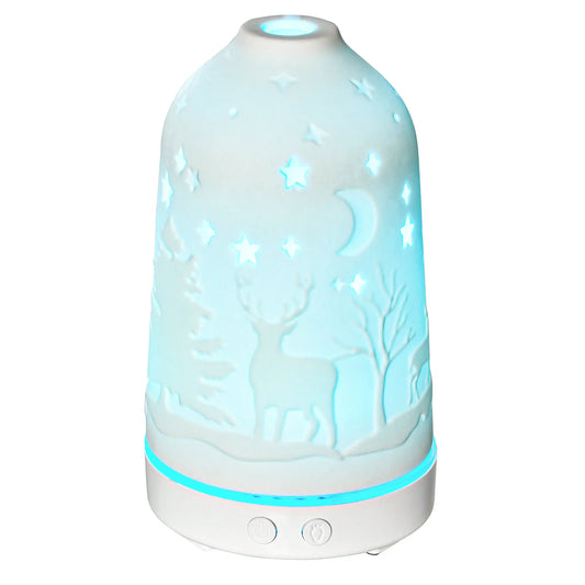 Ultrasonic Aromatherapy Diffuser Humidifier With Ceramic Cover And LED