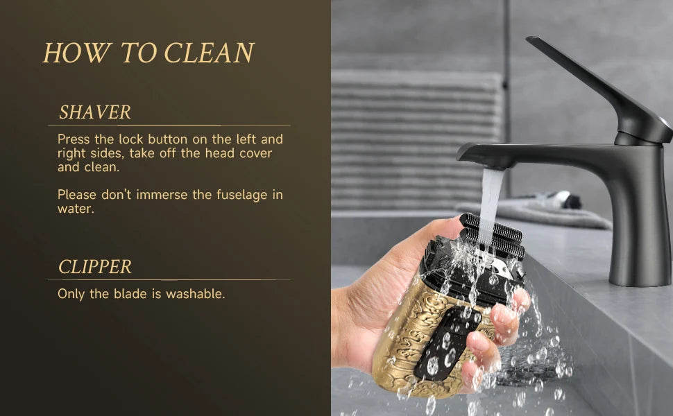 Oudim Triple Blade Foil Shaver For Men Grooming Kit