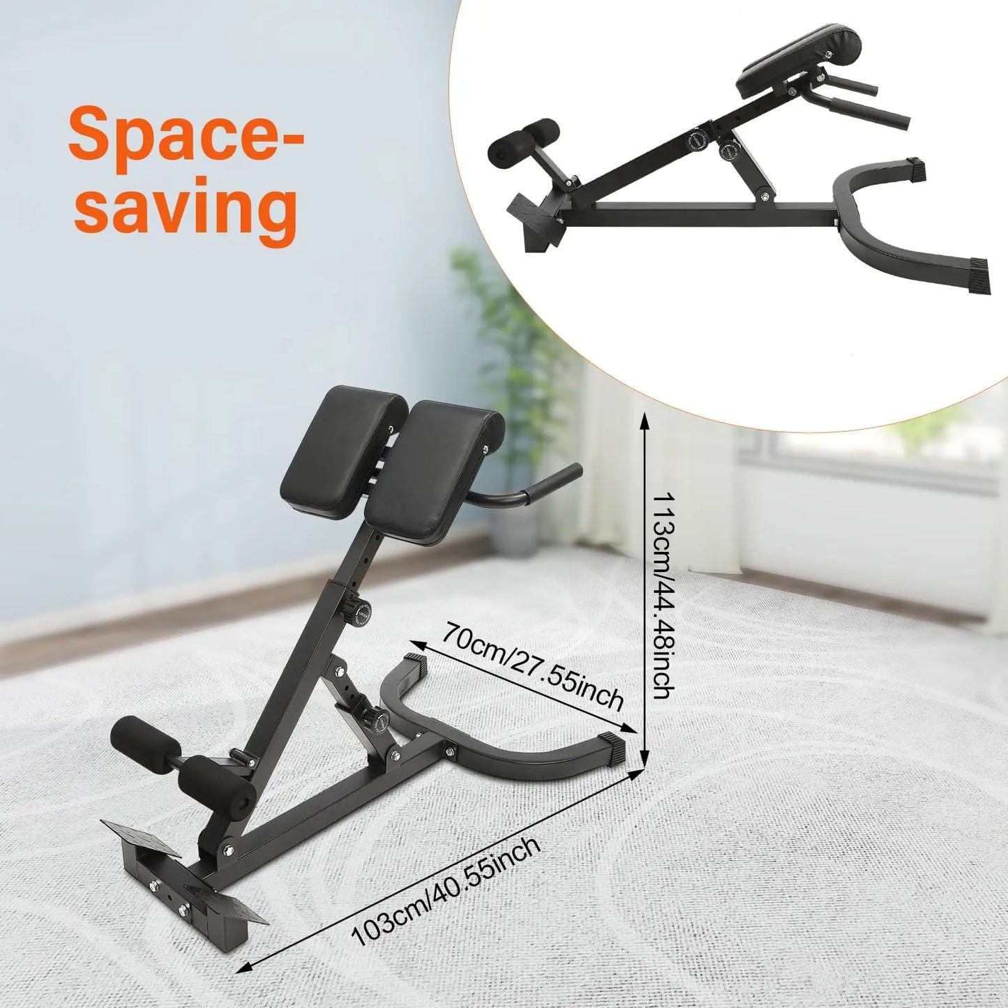 Roman Chair Back Extension Bench Foldable 5 Position Unit