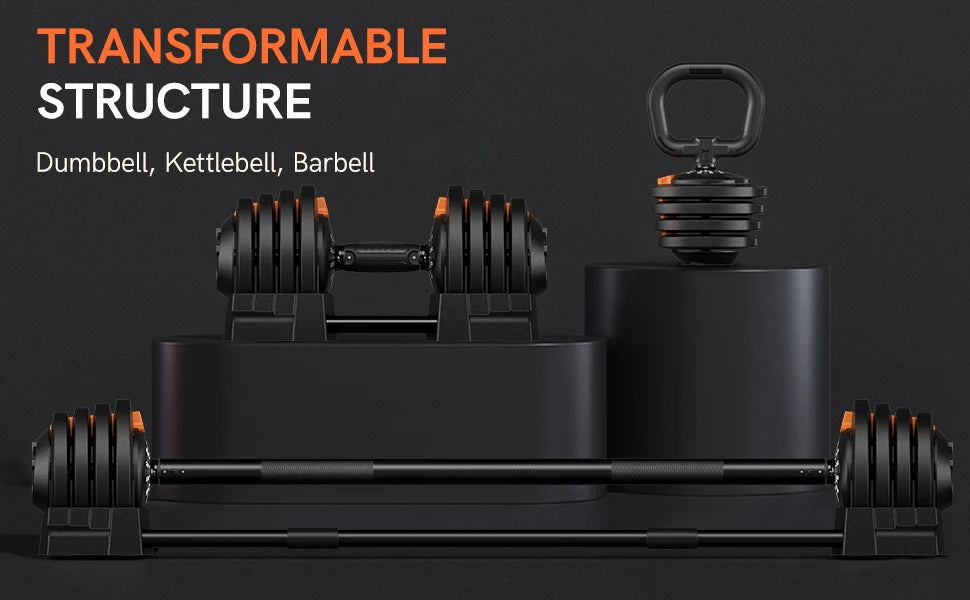 Airhot KERDOM Adjustable Dumbbell 2 To 43 Lbs 3In1