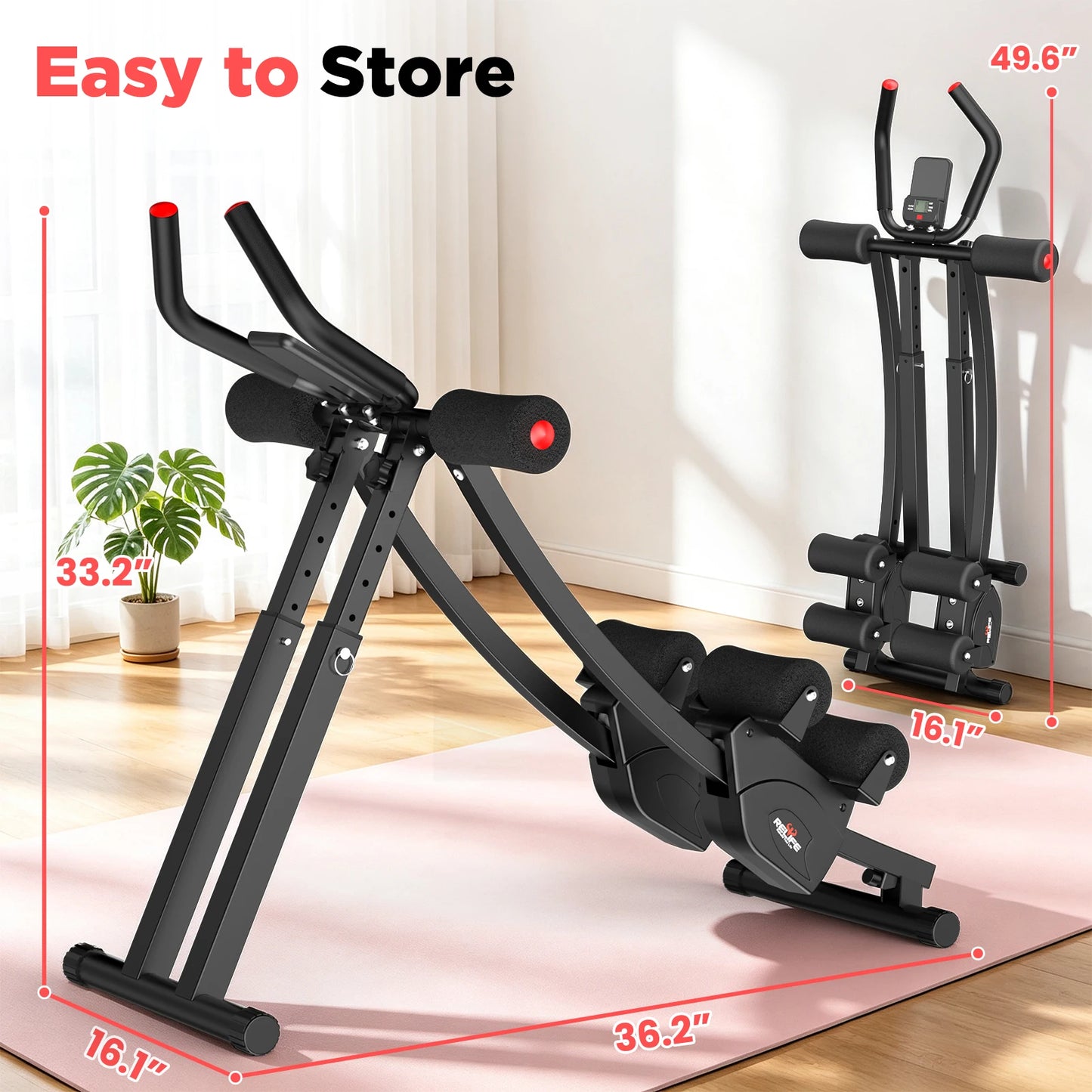 Dual Track Ab Machine Core Trainer With Adjustable Resistance LCD