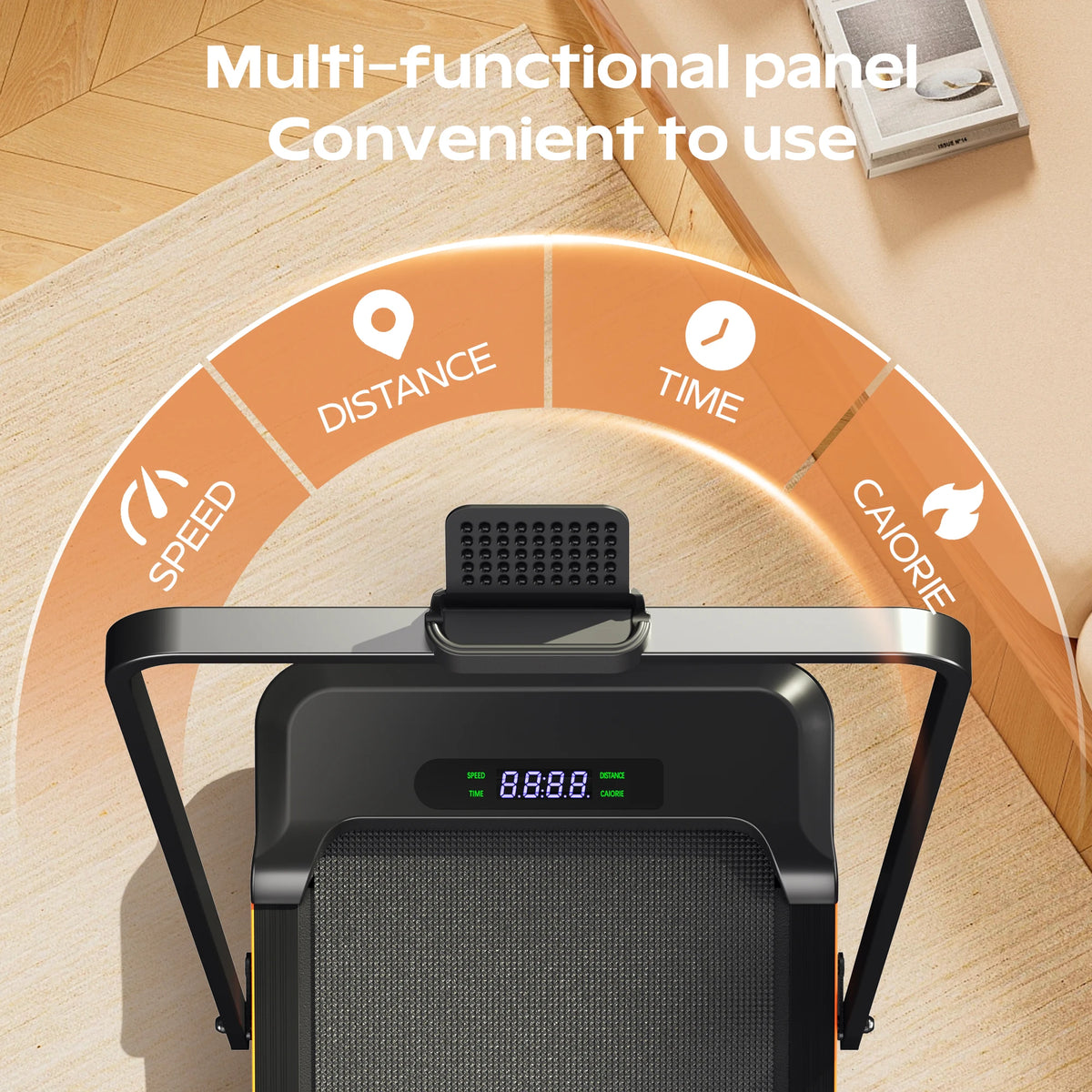 AIRHOT Folding Incline Treadmill With Handrail And LED Display