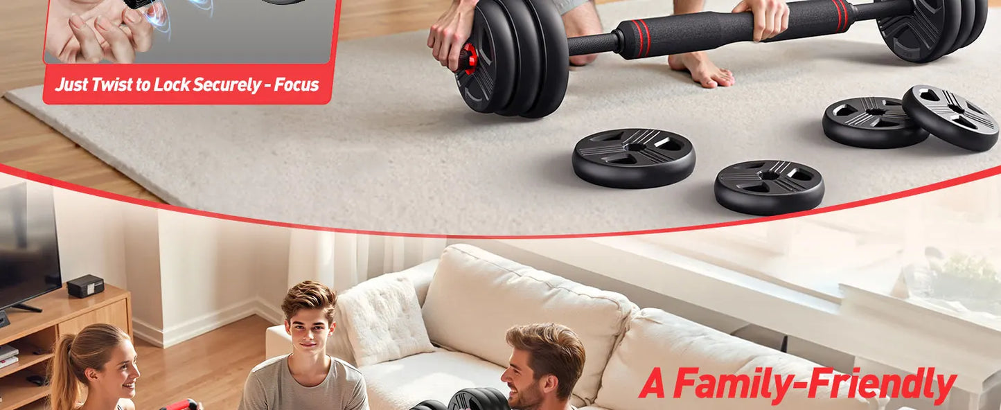 FED Fitness Adjustable 5 In 1 Free Weights Dumbbell Set