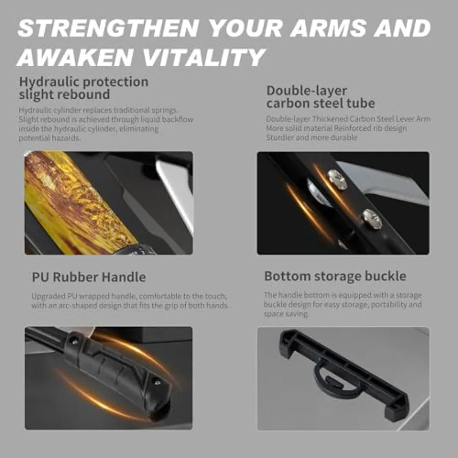 Hydraulic Arm Trainer Adjustable Chest Expander With Ab Roller Wheel