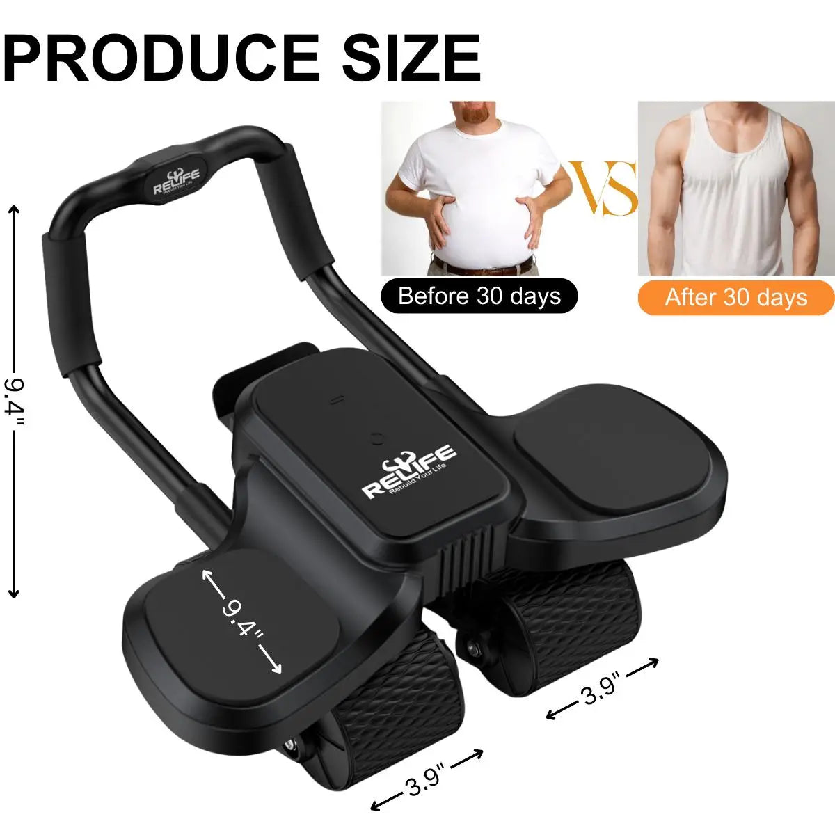 Ab Wheel Roller With Elbow Support And Knee Mat Four-Wheel