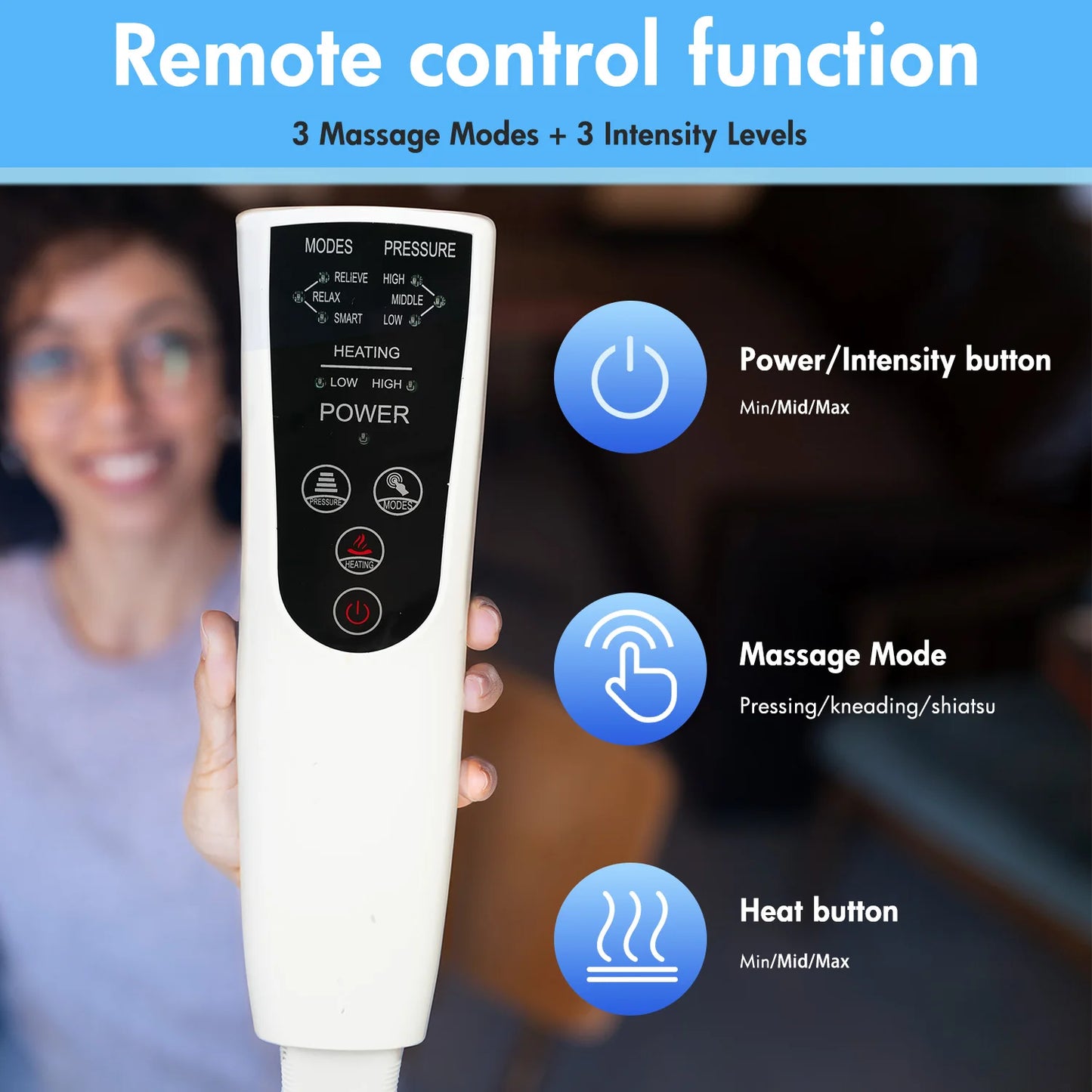 Leg Air Compression Massager With Heat 3 Modes 3 Intensities 2 Temperature Levels