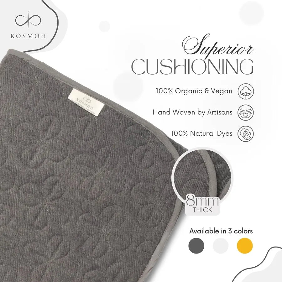 Hign-concerned SustainableOrganicCotton Khadi Yoga Mat for Home Gym Meditation Wellbeing