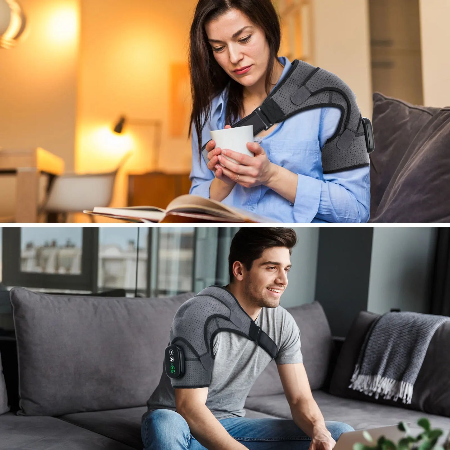 PASTSKY Electric Heating Shoulder Massage Brace For Arm Muscle Relaxation