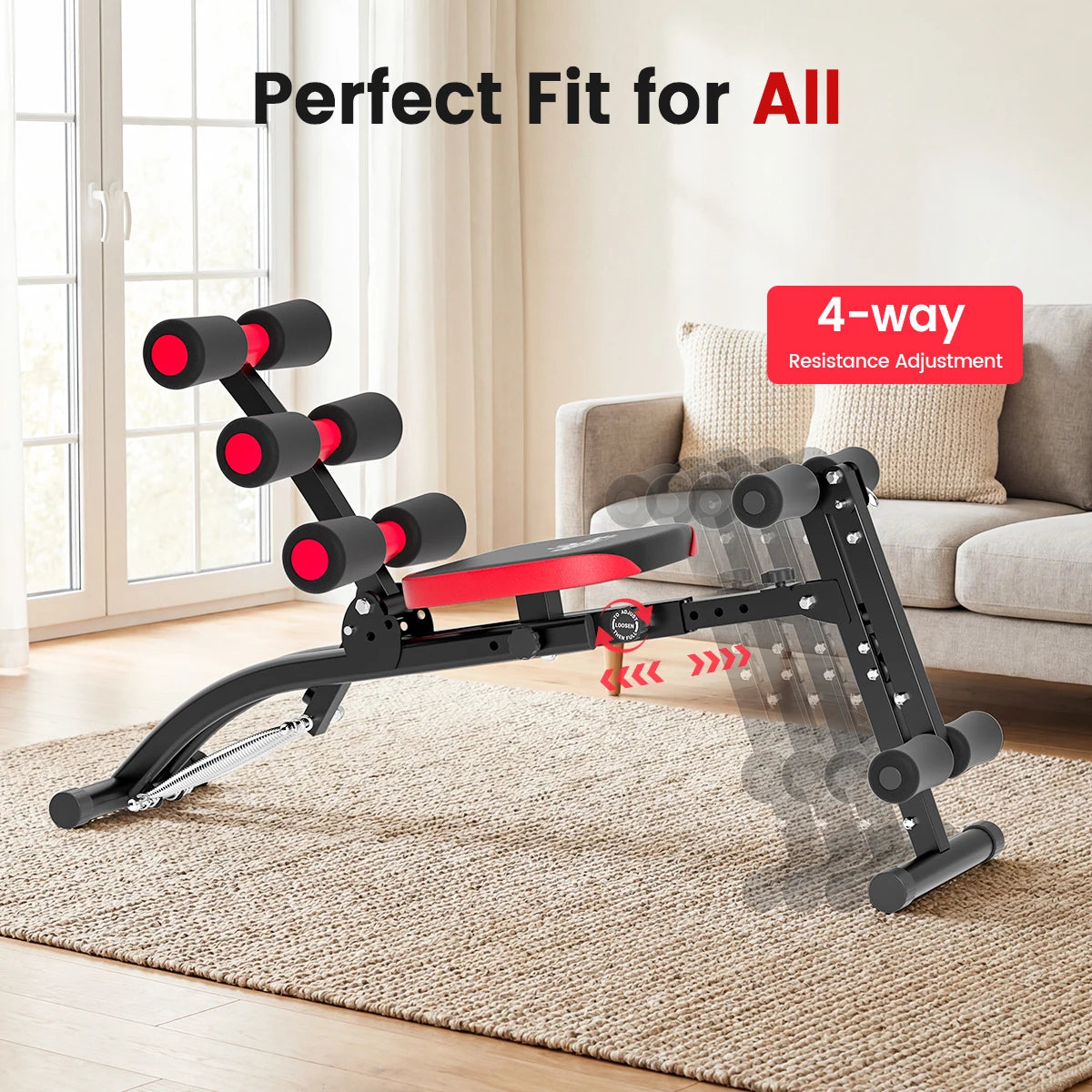 6 In 1 Adjustable Ab Workout Bench Foldable Home Gym