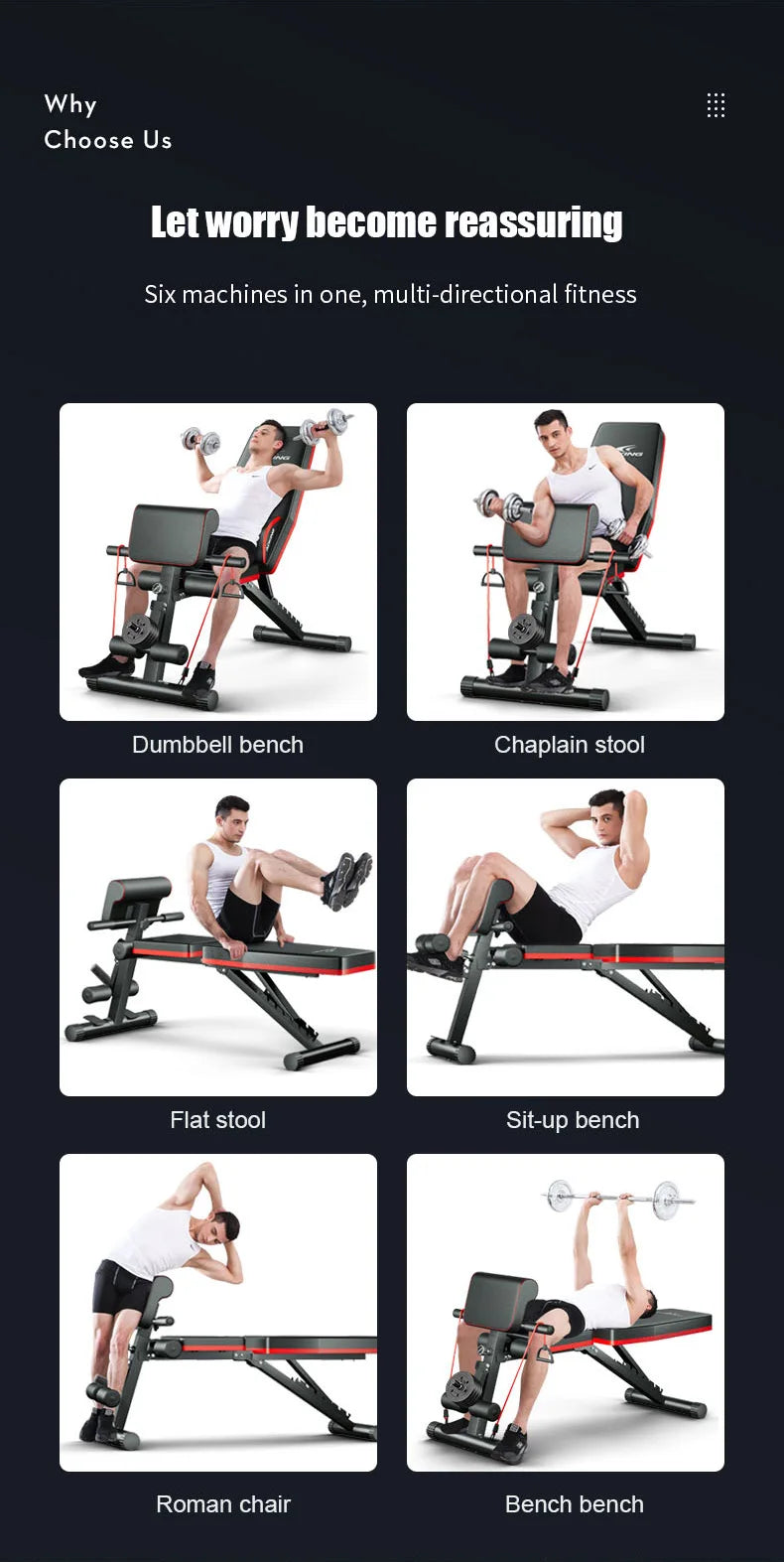 Adjustable Folding Fitness Bench 13-In-1 Home Gym Equipment
