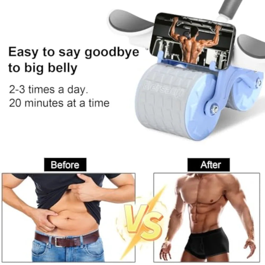 Automatic Rebound Ab Roller Wheel With Knee Mat Elbow Support
