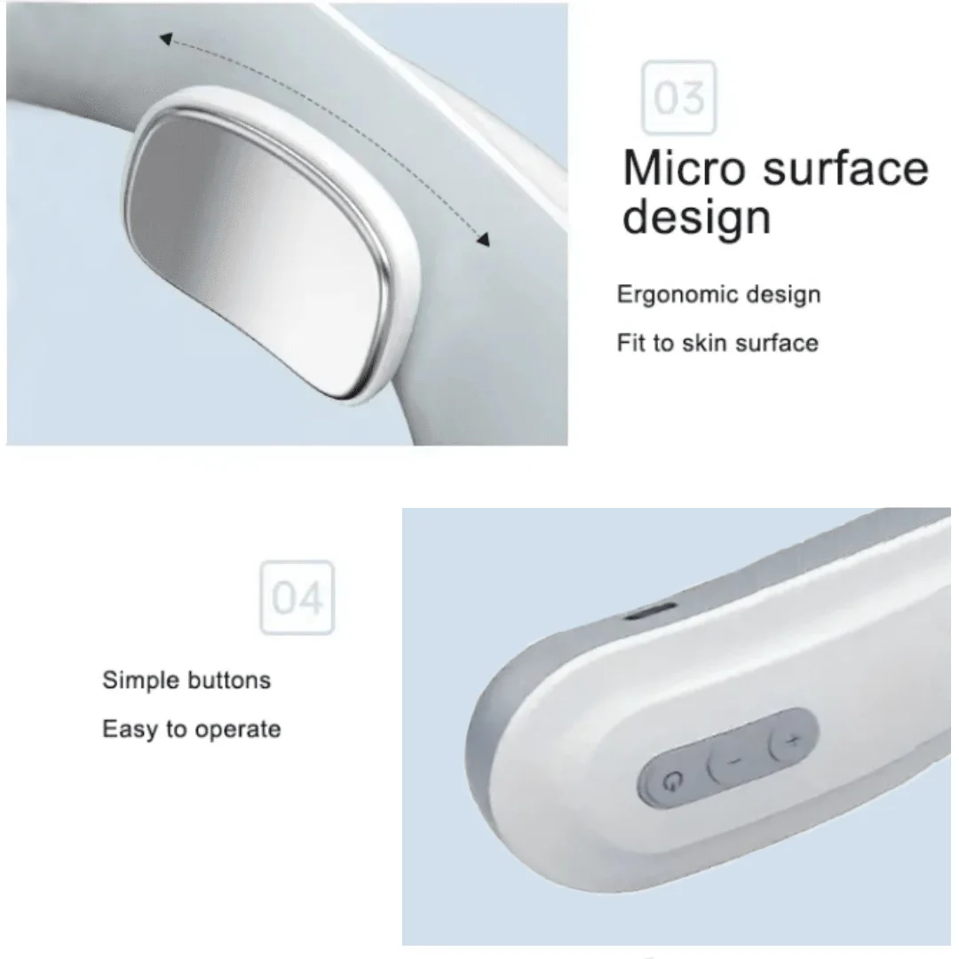 Electronic Four-Head USB Neck Massager With Heating Breathing Light