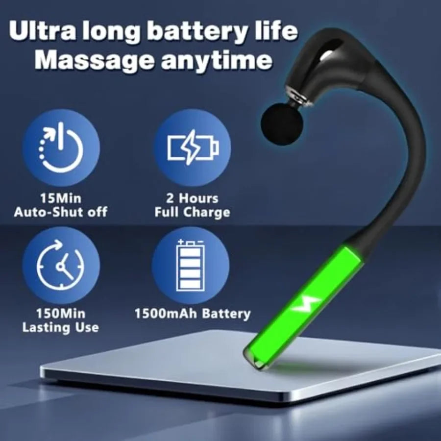 Deep Tissue Massage Gun With Extended Handle UltraPortablePercussionMassagerProElite