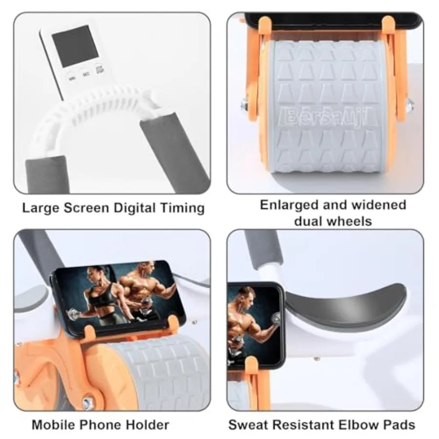 Automatic Rebound Ab Roller Wheel With Knee Mat And Support