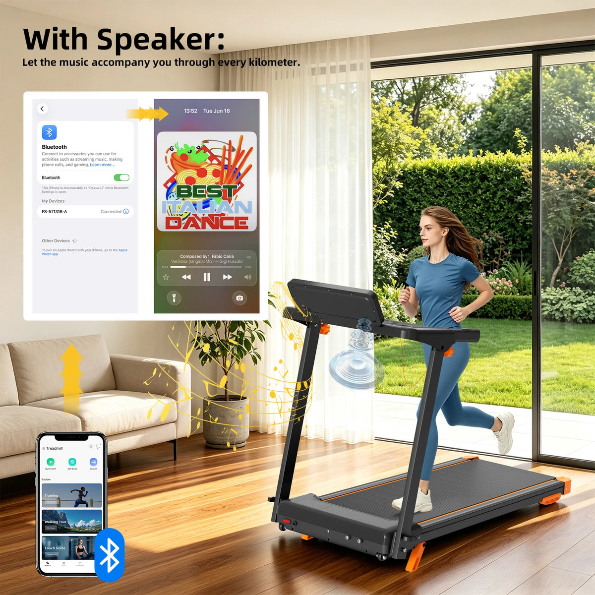 Quiet Foldable Walking Pad Treadmill With Incline And HIIT Programs