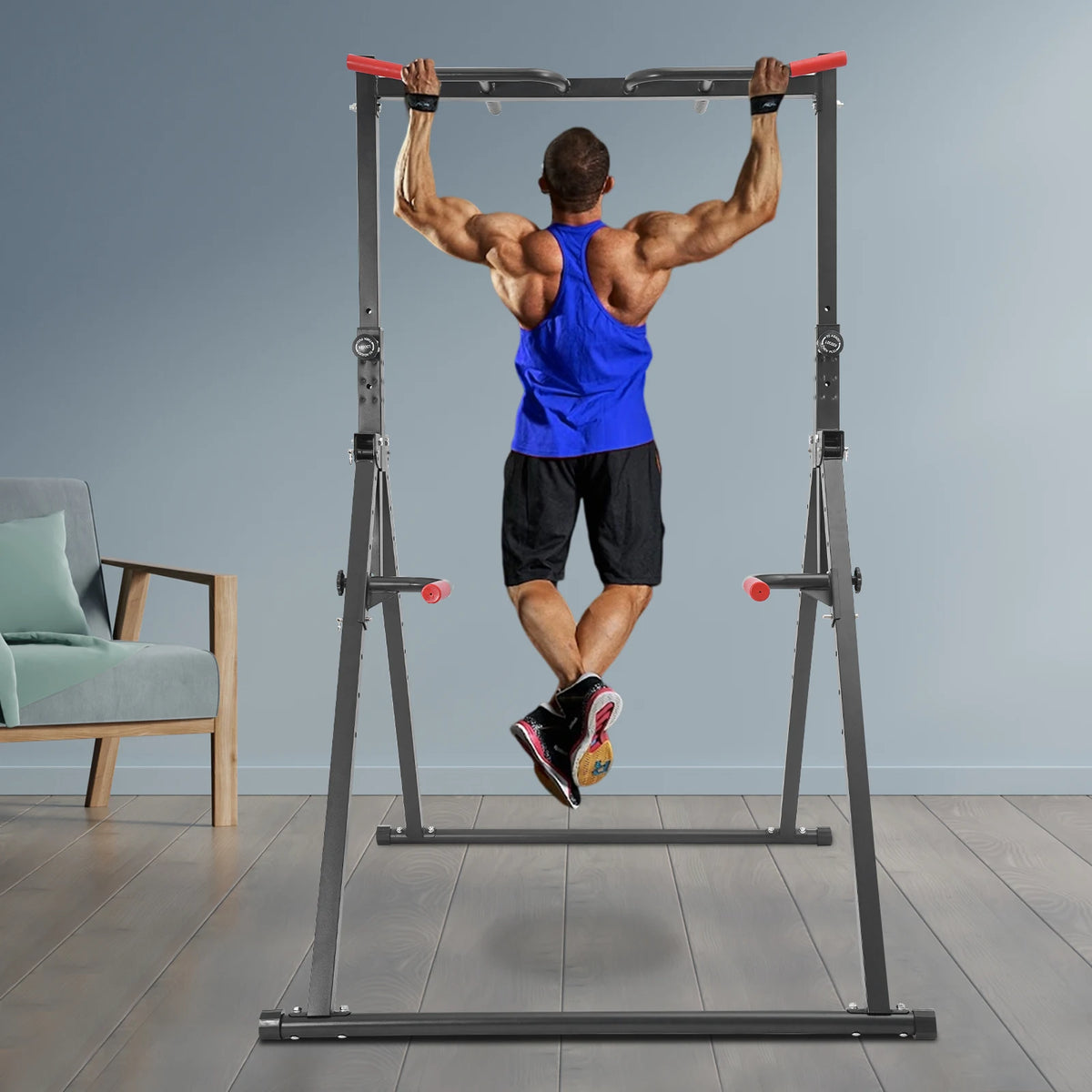 Adjustable Power Tower Pull Up And Dip Station Home Gym