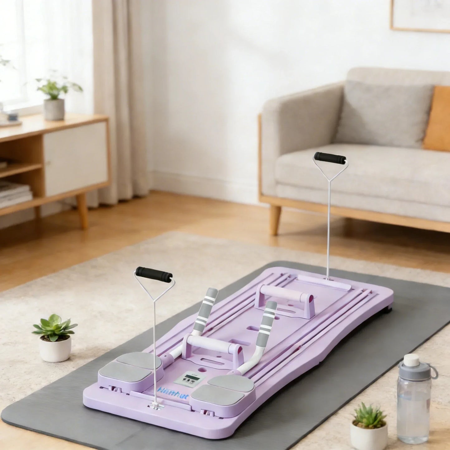 Pilates Sliding Board Foldable Core Trainer With Resistance Bands