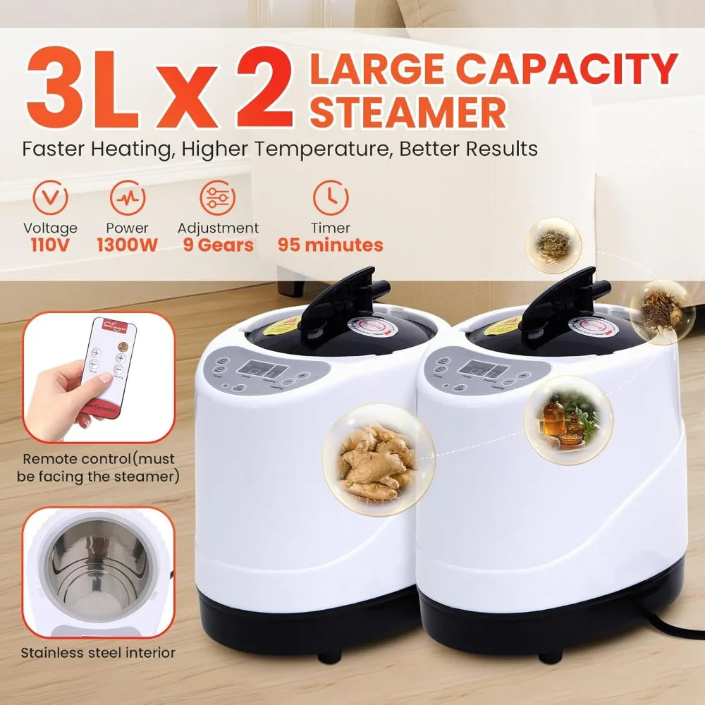 Two Person Portable Sauna Tent With Dual Steamers Folding Chairs
