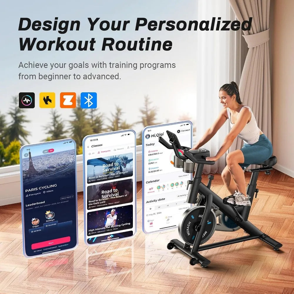 Magnetic Friction Exercise Bike With Brake Pad App Tablet Mount