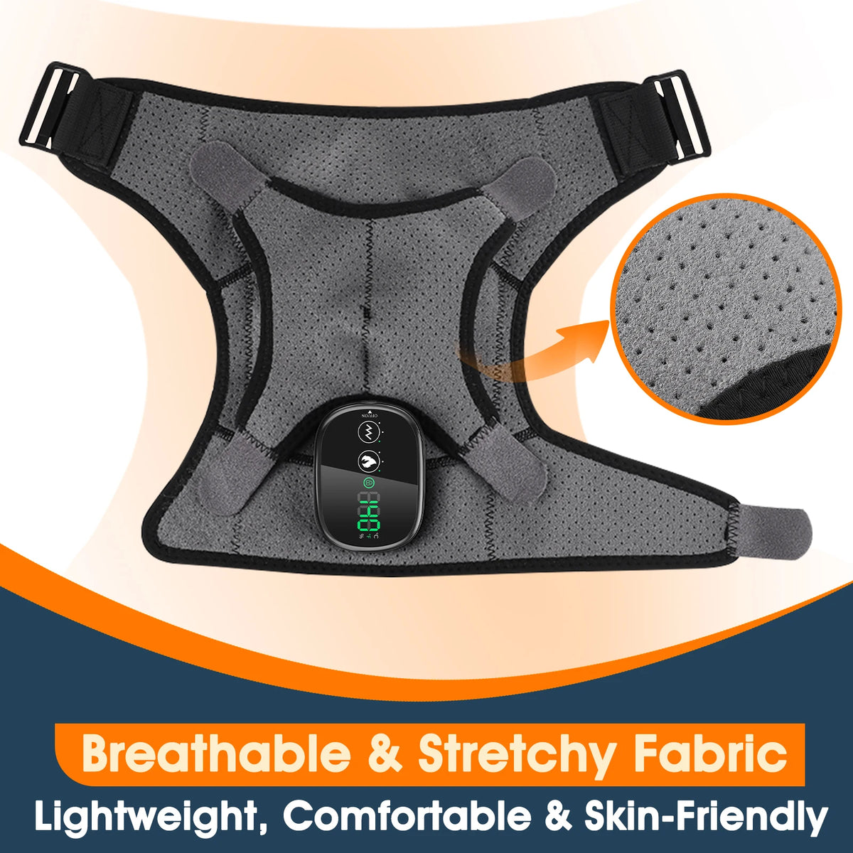 Cordless Electric Heating Shouder Massager Brace, 3 Heat & Vibration Thermal Cervical Muscel Relax, Shoulder Warmer Massage Belt